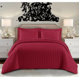Microfiber Solid Colour Bedspread with Pillow Shams Included