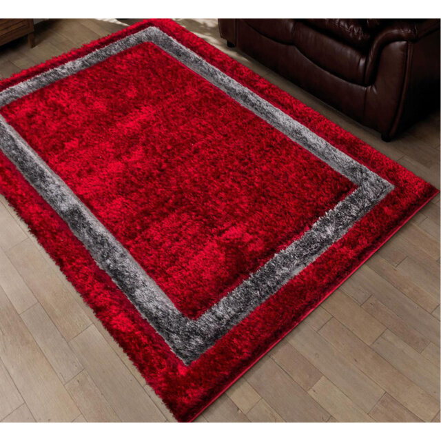 Trani Extra Large Thick Red Shaggy Rugs Soft Area Carpet Living Room Bedroom Hallway Runner