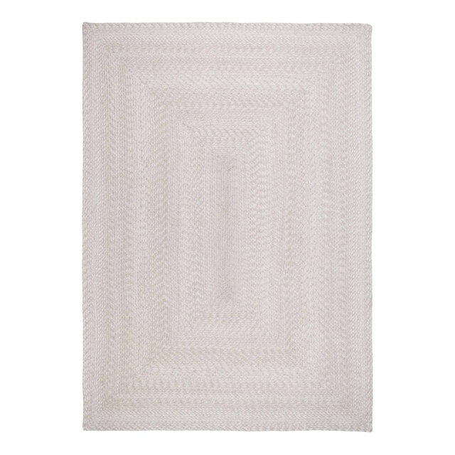 Menorca Solid Colour Machine Woven 200 Cm X 300 Cm White/Light Grey Indoor / Outdoor Area Rug