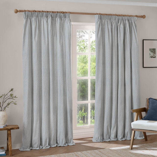 Hebden 100% Cotton Blackout Pencil Pleat Curtains
