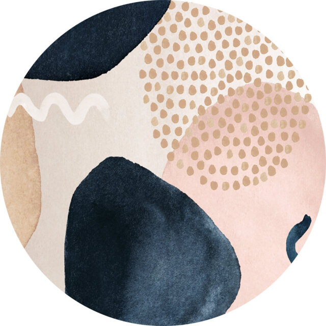 Vinyl Floor Mat for Home, modern style, non-slip PVC, Katerina [Diam] 150 cm