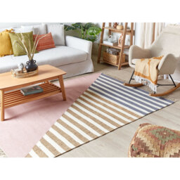 Lotario Geometric Wool Pink/Beige/Blue Rug