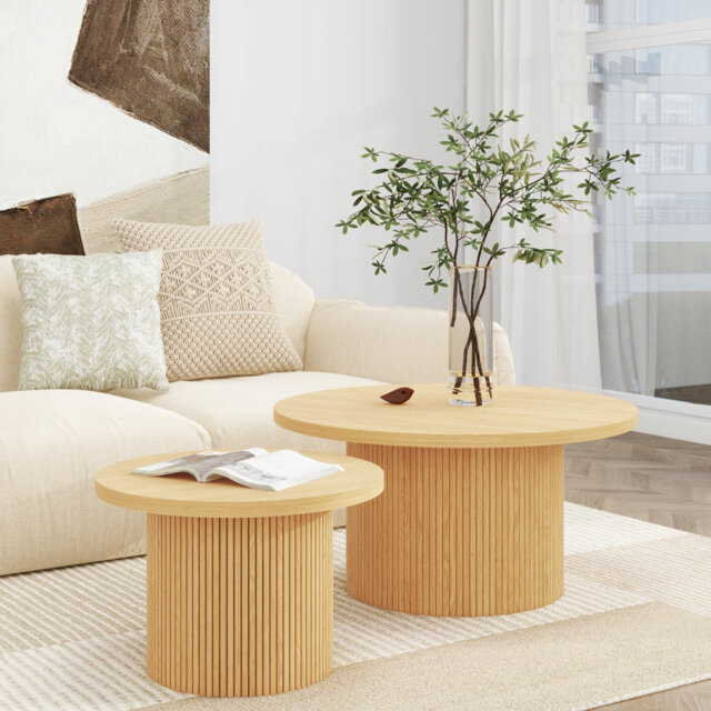 Solid Coffee Table Side Table Set