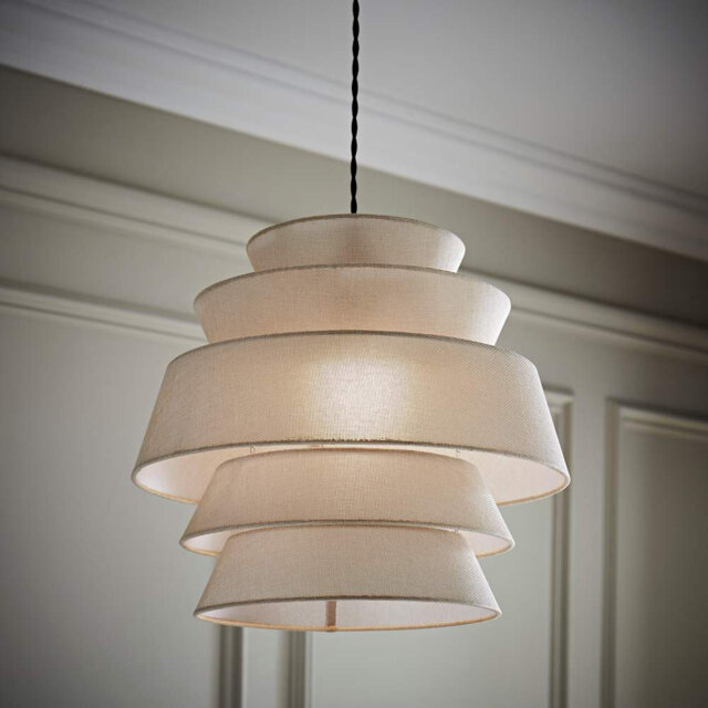 Malachi 33cm H Linen Blend Drum Pendant Shade ( Slip-On )