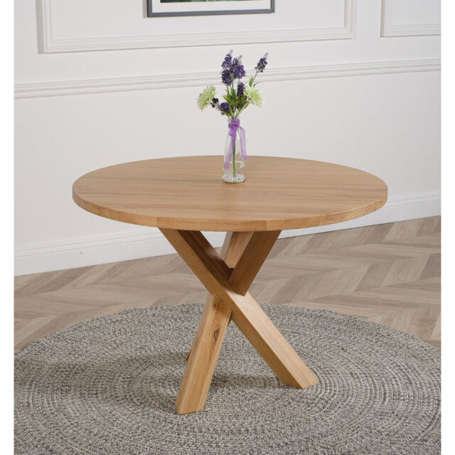Amilee Oak Round Solid Wood Dining Table