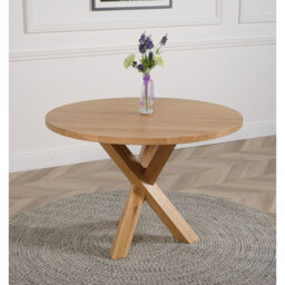 Amilee Oak Round Solid Wood Dining Table