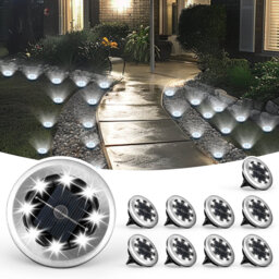 Stainless Steel Solar Powered Integrated LED Stainless Steel Pathway Light Pack