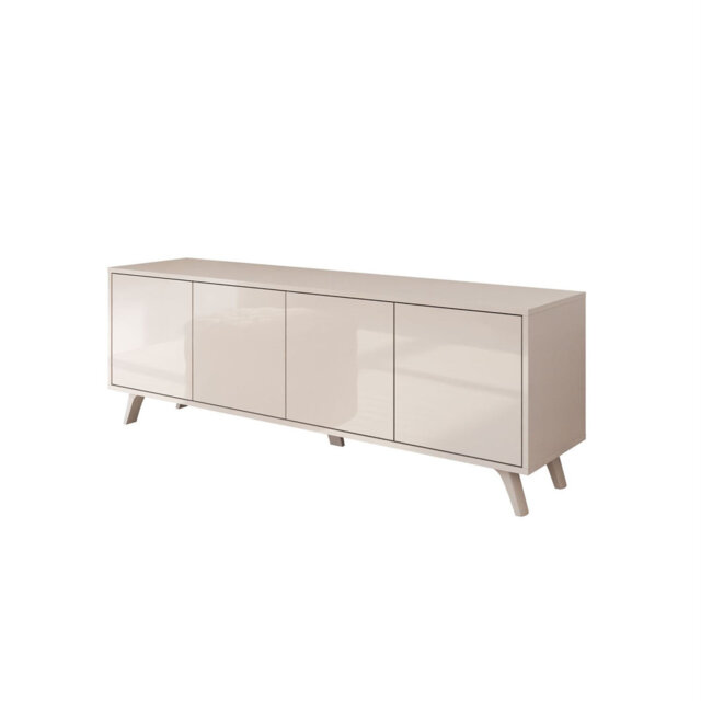SANAYI TV Stand with High Legs in Glossy Cashmere Finish