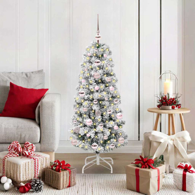 Artificial Hinged Christmas Tree Green and white