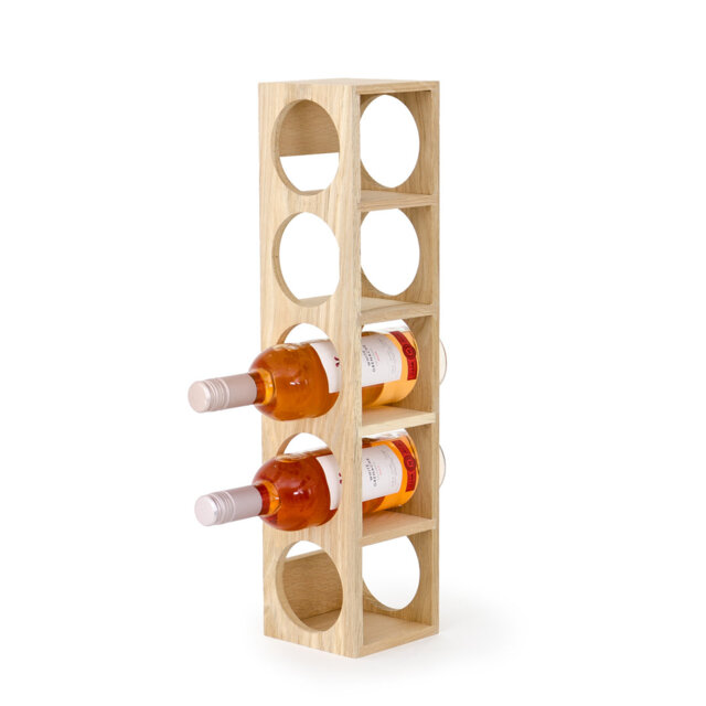 Menahan 5 Bottle Solid Wood Wine Bottle Rack in Light Wood