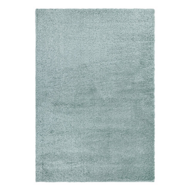 Natonia Shiny Shaggy Duckegg Blue Area Rug