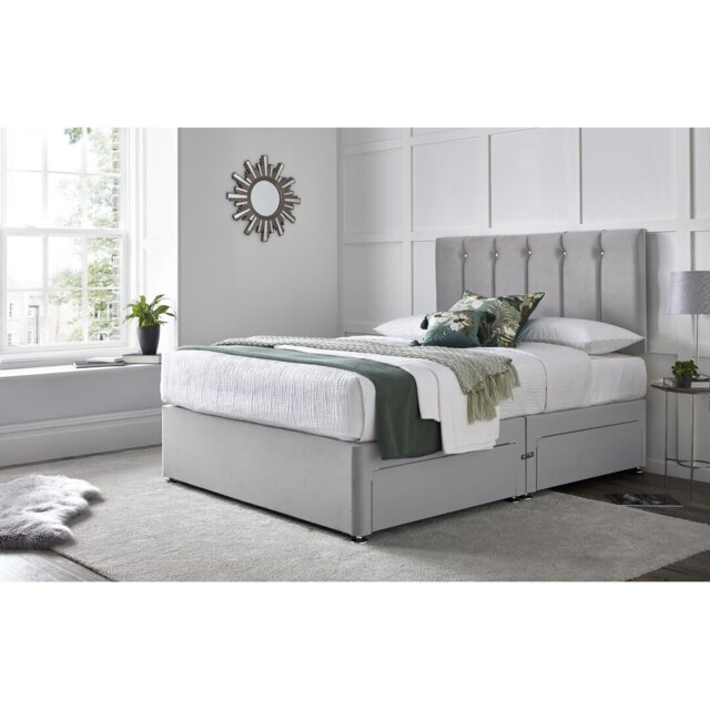 "Monatuk Divan Bed with 24"" Headboard on Struts"