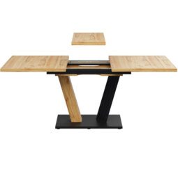 Wood Grain Finish Extendable Kitchen Dining Table, 120-160 x 80 x 76 cm Expandable Design, Ideal for Kitchen and Living Room Placement