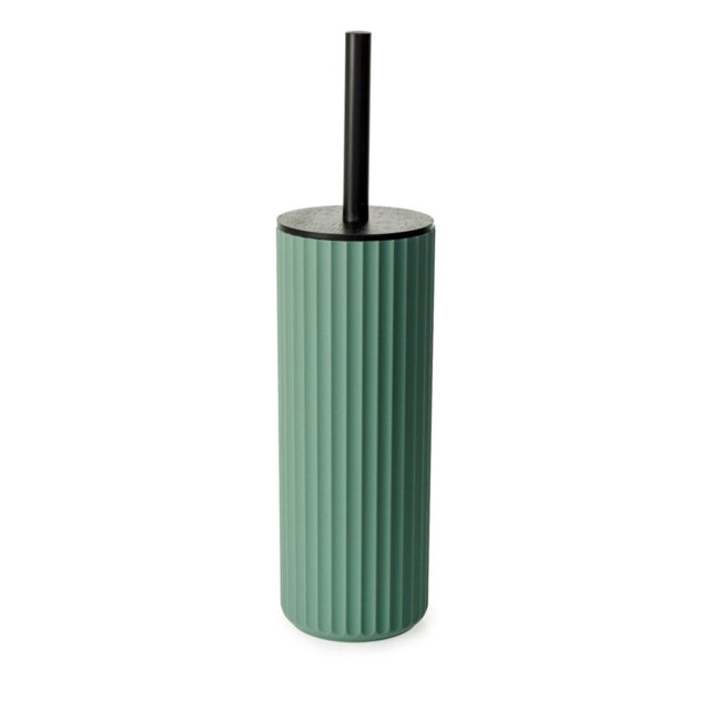 Berkeley Toilet Brush - White W/Bamboo Lid