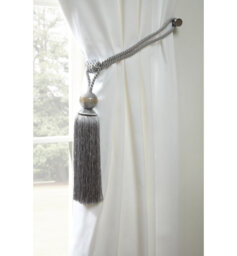 Galaxy Tieback Graphite Polyester 60cm Curtain Holdback/Tieback