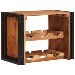 Solid Wood Open Shelving Wine Bottle Rack Brown