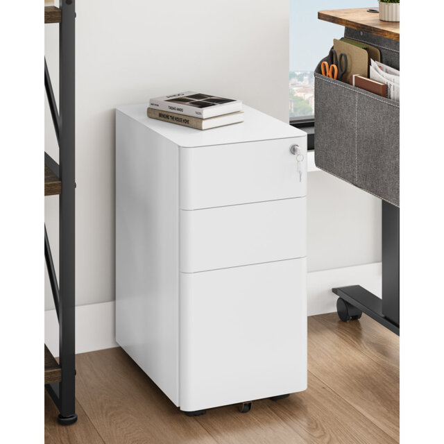 30cm Wide 3 -Drawer Mobile Steel File Cabinet