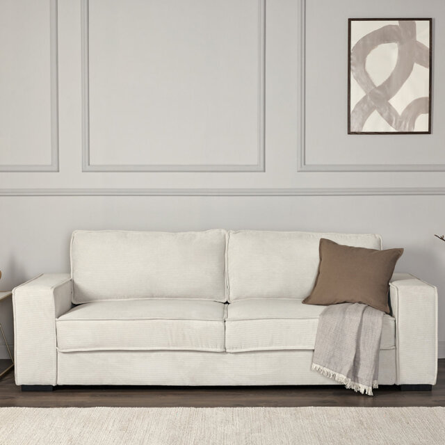 Charee 3 Seater Corduroy Fabric Sofa