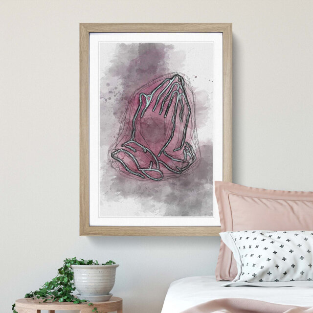 Praying Hands in Abstract - Picture Frame Graphic Art Print