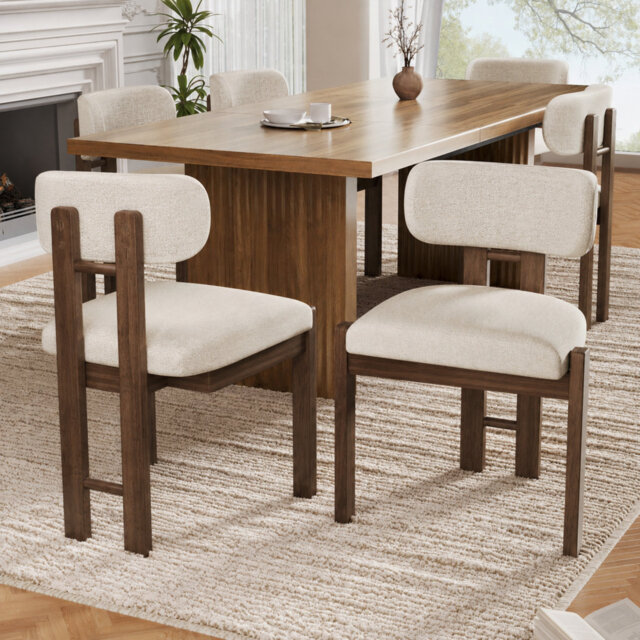 Boucle Upholstered Upholstered Back Side Chair