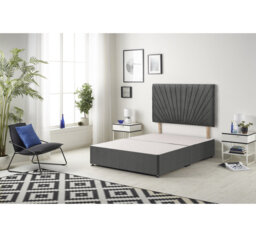 SantaFe Tweed Fabric Divan Bed Base and Headboard with Optional Drawers