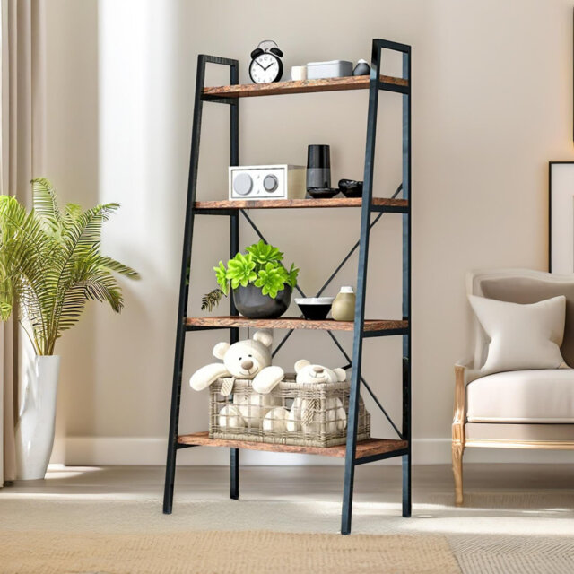 Baillie 145cm H x 60cm W Steel Ladder Bookcase