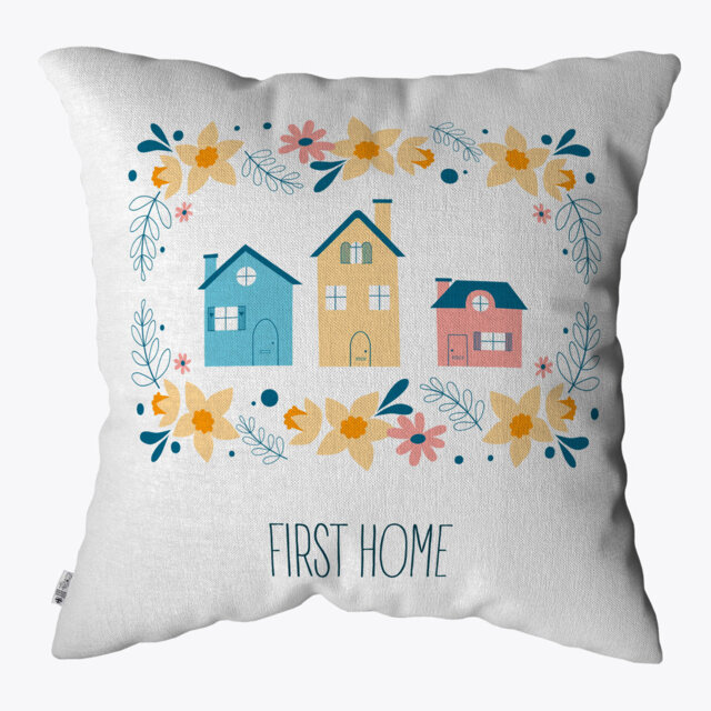 Floral White Square Cushion Cover