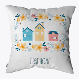Floral White Square Cushion Cover
