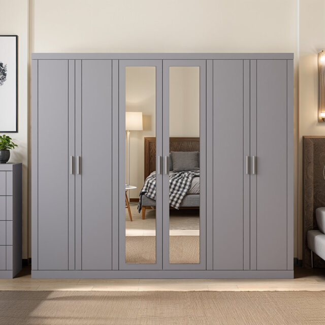 KIMBERLEY 6 Door Wardrobe With Mirror