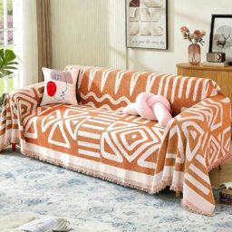 Boho Couch Cover Sofa Cover For Sectional Couch (Orange, 180 X 340Cm)