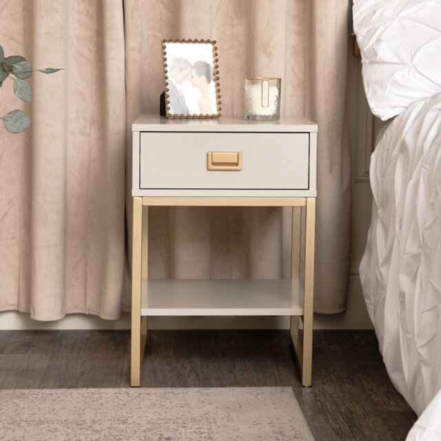 Adli 57.5cm W Iron Bedside Table