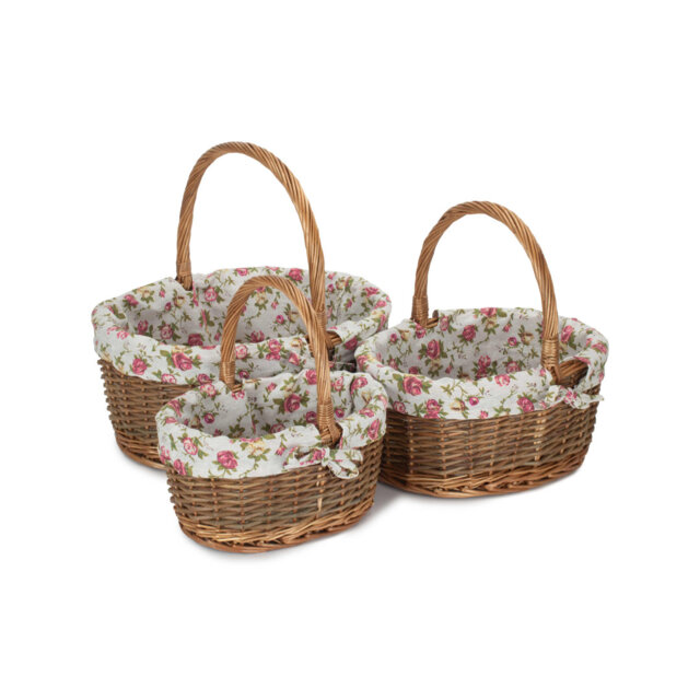 Fleur De Lis Living 3 Piece Wicker Shopper Basket Set