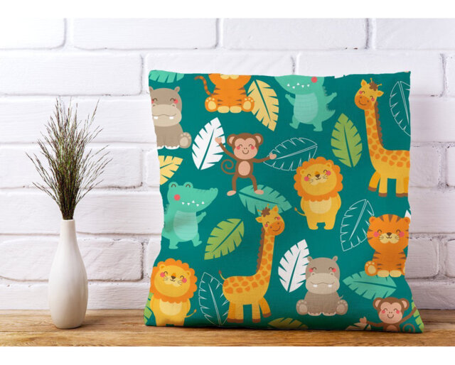 Kellyville Jungle Animals Scatter Cushion with Filling