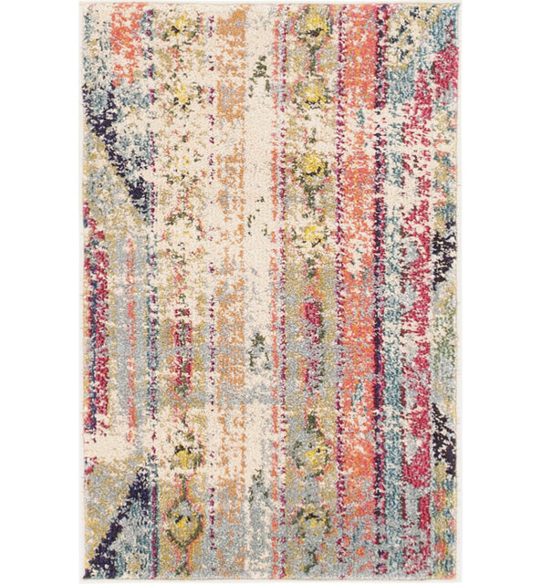 Barwicks Power Loom White/Orange/Blue Rug