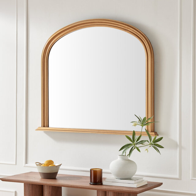 Cecil Solid Wood Freestanding Overmantle Arch Mirror - Modern Regency Design
