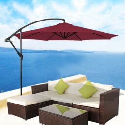 Rangel 3m Wine Red Cantilever Banana Parasol