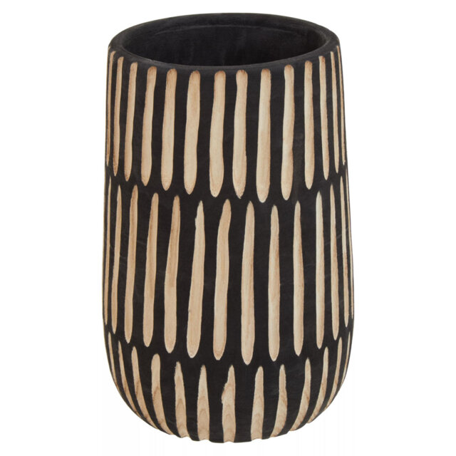 Jitu Black 37Cm Indoor / Outdoor Wood Table Vase