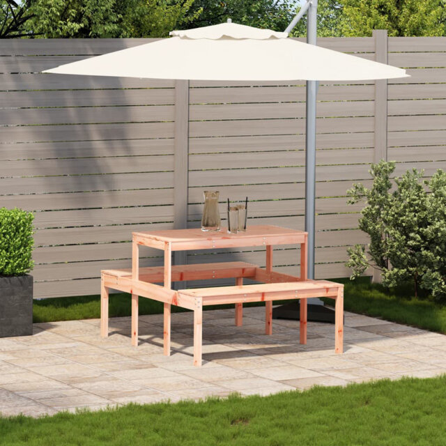 Coshocton Rectangular Solid Wood Outdoor Picnic Table - 110 cm W 134 cm D