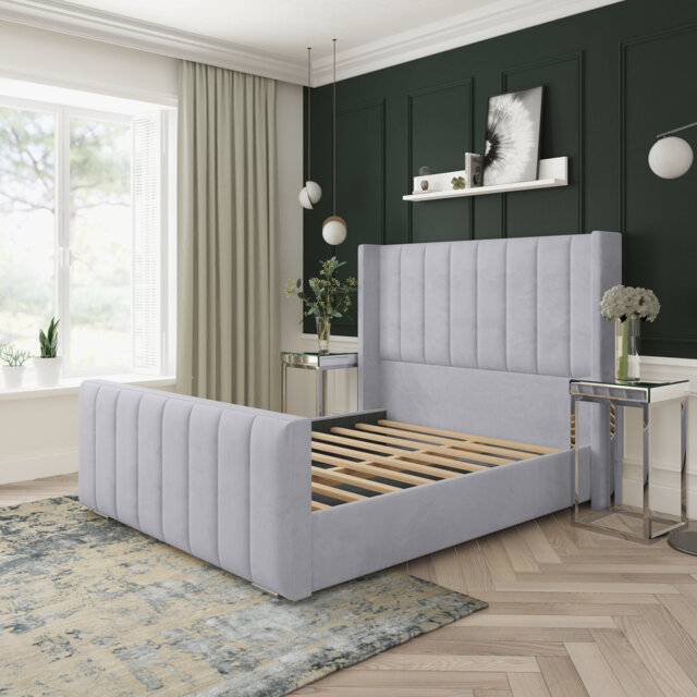 Aspen Plush Velvet Upholstered Bed Frame