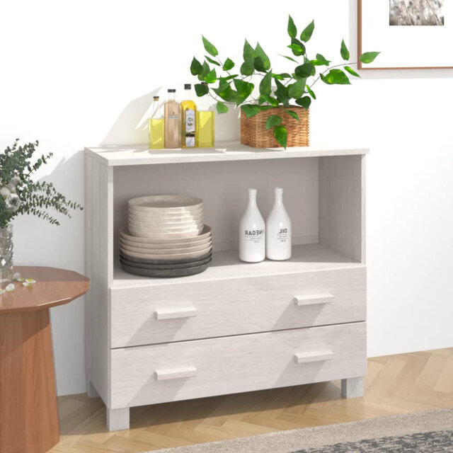 Ebern Designs Sideboard 85X35x80 Cm Solid Wood Pine