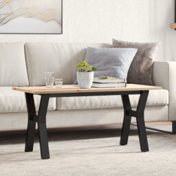 Coffee Table Y-Frame 100X50 Cm Solid Wood Pine And Steel