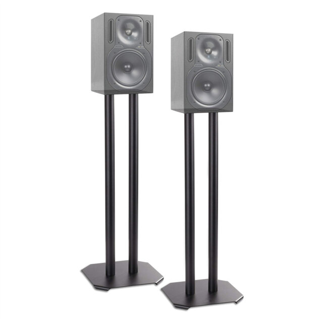 60cm Fixed Height Speaker Stand Two Floor Speaker Stand For Bluetooth Speakers Loud Speaker Pair, Mount For Hifi Speakers With Stand