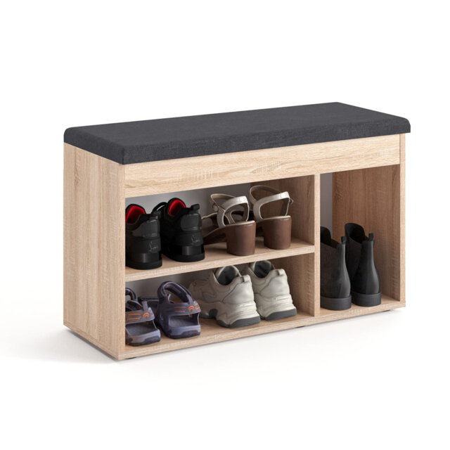 Shoe Storage Bench With Cushion – Hallway Seat With Storage, Narrow Shoe Rack Bench For Entryway Or Indoor Use