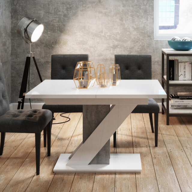 Mavea Extendable Dining Table - Modern Pedestal Design For Dining, Living Room, Or Office Space - Stylish & Functional, Space-saving Design, And Durab