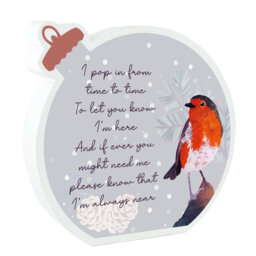 Thile Im Always Near Festive Robin Christmas Bauble Letter Block