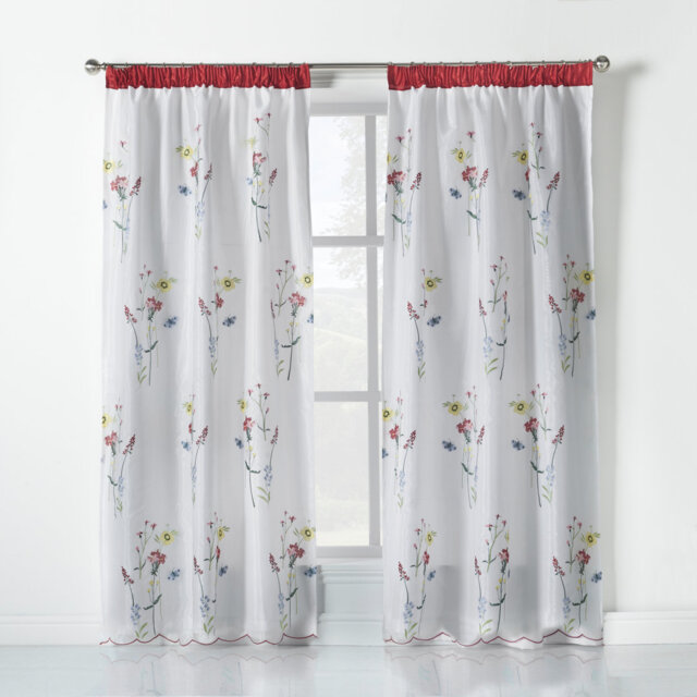 Stamper Semi Sheer Curtain Pair