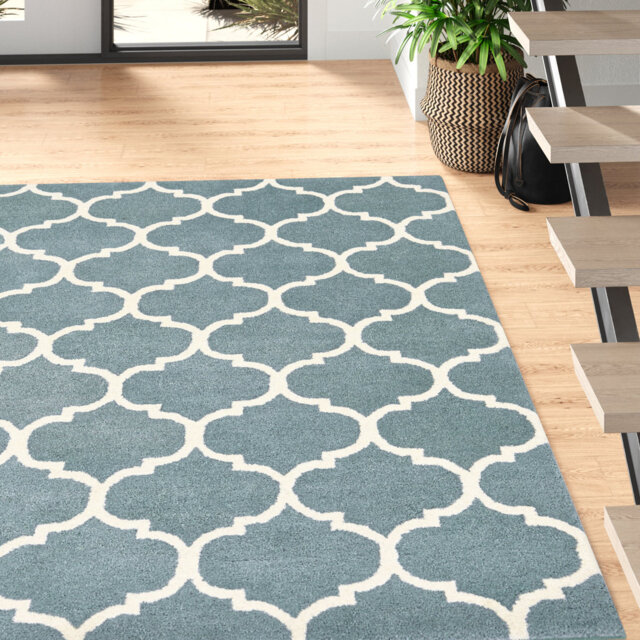 Reina Hand Tufted Wool Duck Egg/Beige Rug
