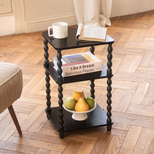 Small 3-Tier Open Shelf Side Table - White (Bedside/Living Room/Bedroom/Office Small Spaces)