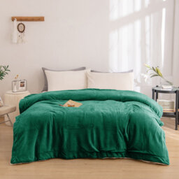 Diya Soft Sherpa Fleece Fur Thick Dual Sided Flannel Reversible Blanket Throw