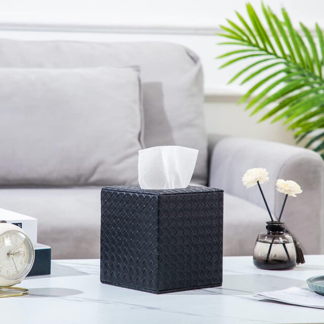 Square PU fabric Tissue Box Cover